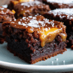 One Bowl Banana Bread Brownies freshly baked in an 8×8-inch pan, showing chocolate chips and a moist texture.