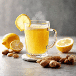 Refreshing 4 ingredient Mounjaro recipe with lemon, ginger, and honey in a clear glass