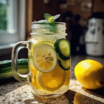 Glass of Ice Water Hack to Lose Weight with lemon and ice cubes