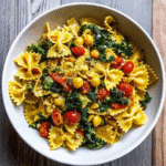Close-up of creamy TikTok One Pot Feta Pasta served in a skillet with fresh herbs.