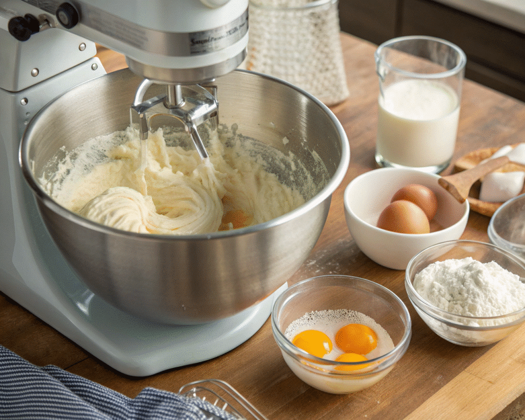 picture a realistic kitchen scene with a large sta