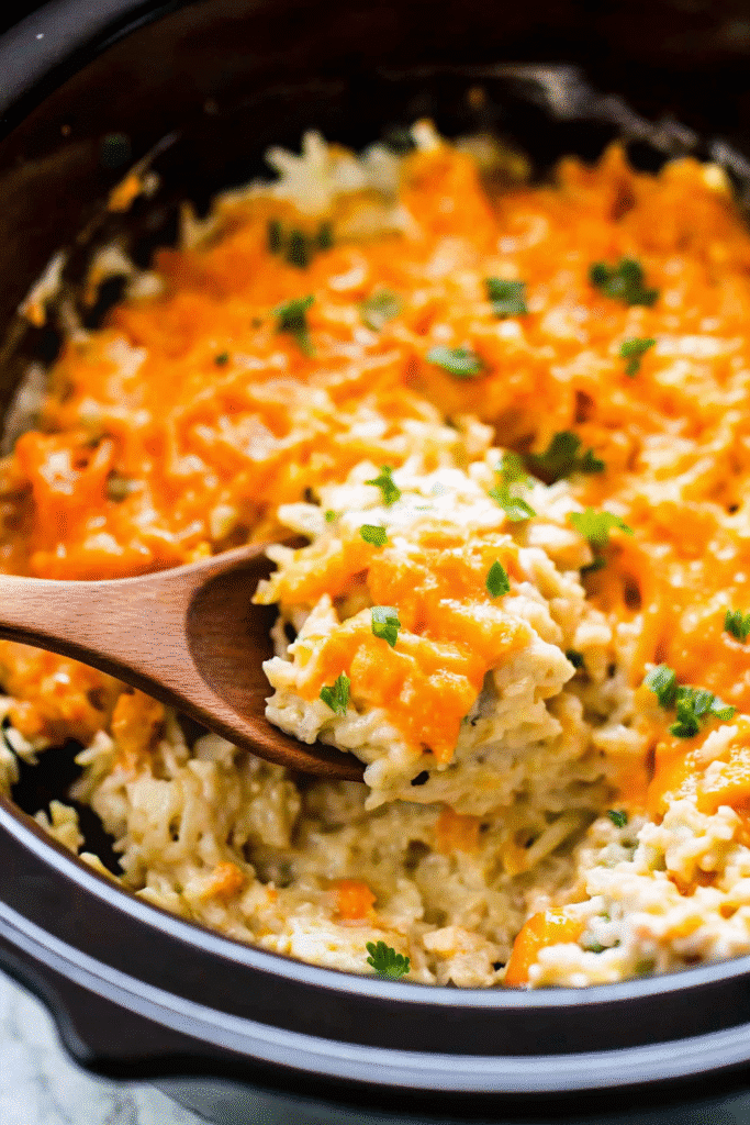 Crock Pot Cheesy Chicken and Rice Recipe