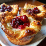 Golden baked cranberry brie bites in a mini muffin tin with melted brie and cranberry topping.