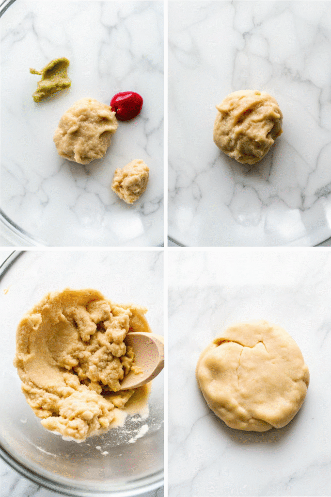 Rolling out Christmas Sugar Cookies dough on a floured surface with cookie cutters ready for festive shapes.