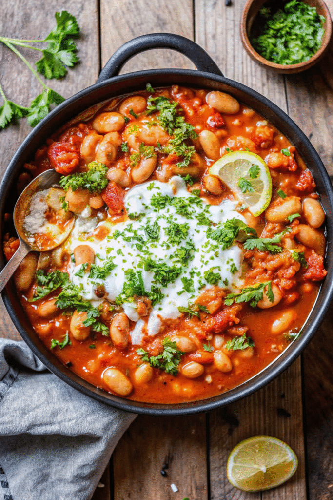Homemade Instant Tomato White Bean Soup with white beans and crushed tomatoes