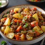 Crockpot Cheesesteak Potato Casserole Recipe