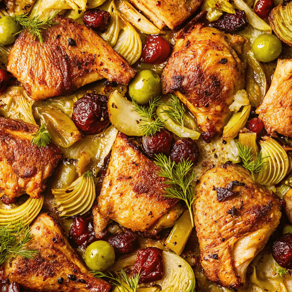 Sheet Pan Chicken With Grapes and Fennel