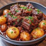 Slow Cooker Garlic Butter Beef with Potatoes Recipe
