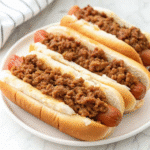 Bowl of Hot Dog Chili made with ground beef, tomato sauce, and spices, served thick and rich as a hot dog topping.