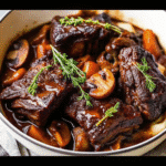 CrockPot Short Ribs served with rich gravy over mashed potatoes