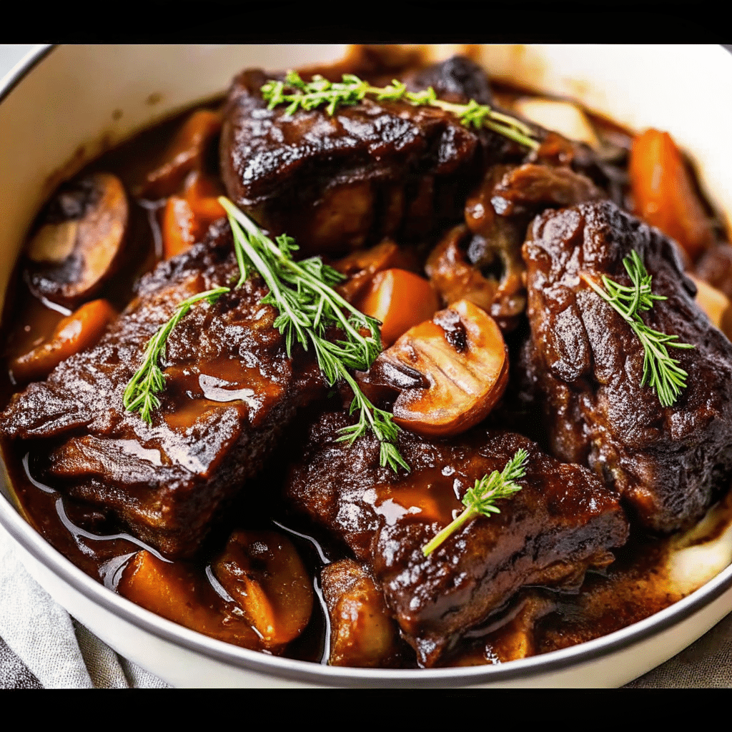 CrockPot Short Ribs served with rich gravy over mashed potatoes